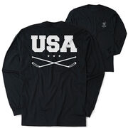 Hockey Tshirt Long Sleeve - USA(Back Design)