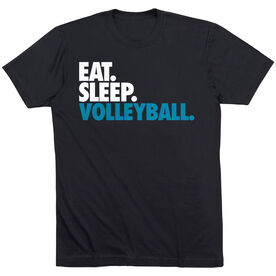 Volleyball T-Shirt Short Sleeve Eat. Sleep. Volleyball. [Black/Youth Small] - SS