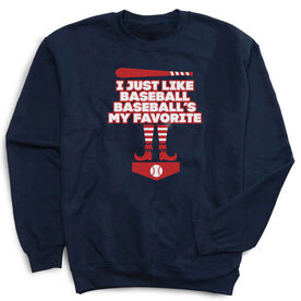 Baseball Crewneck Sweatshirt  - Baseball's My Favorite