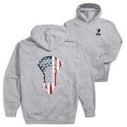 Guys Lacrosse Hooded Sweatshirt - Patriotic Stick (Back Design)