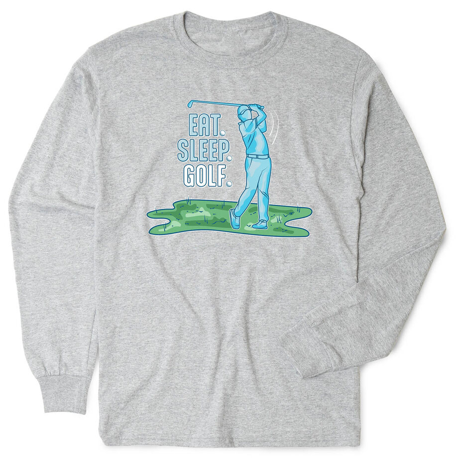 Golf Tshirt Long Sleeve - Eat. Sleep. Golf