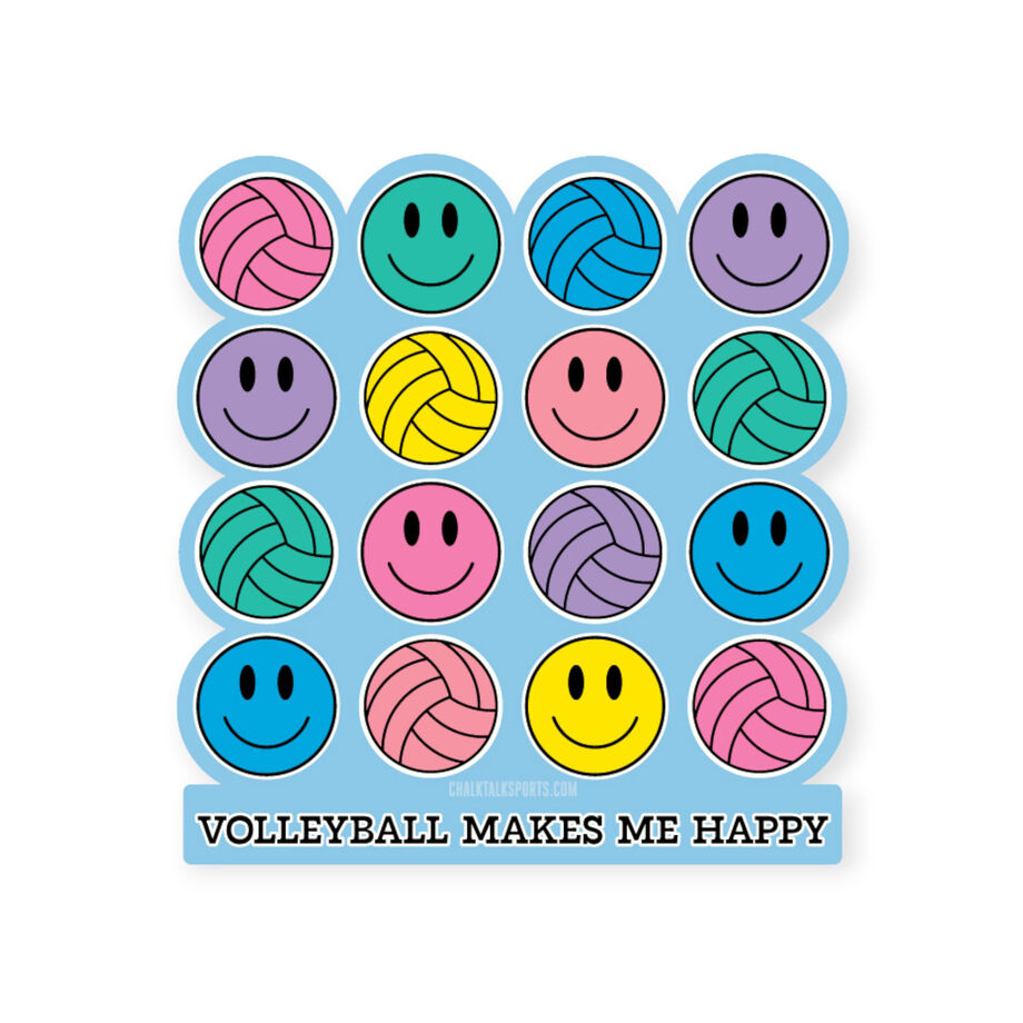 Volleyball Sticker - Volleyball Makes Me Happy