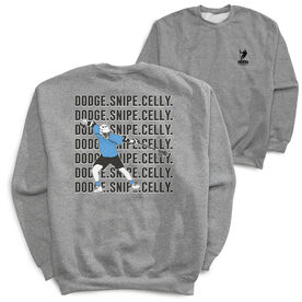 Guys Lacrosse Crewneck Sweatshirt - Dodge Snipe Celly (Back Design)