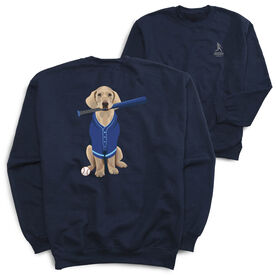 Baseball Crewneck Sweatshirt - Dinger the Baseball Dog (Back Design)