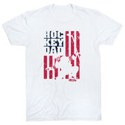 Hockey T-Shirt Short Sleeve - Hockey Dad American Flag