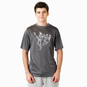 Guys Lacrosse Short Sleeve Performance Tee - Skeleton Offense