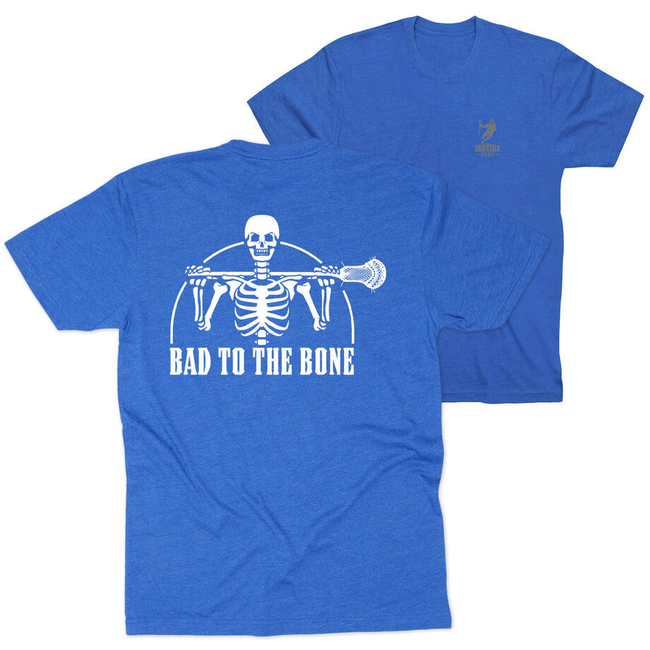 Guys Lacrosse T-Shirt Short Sleeve - Bad To The Bone (Back Design)