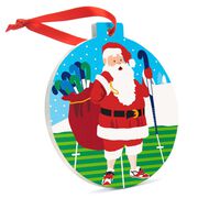 Field Hockey Round Ceramic Ornament - Field Hockey Santa