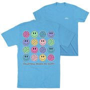 Volleyball Short Sleeve T-Shirt - Volleyball Makes Me Happy (Back Design)