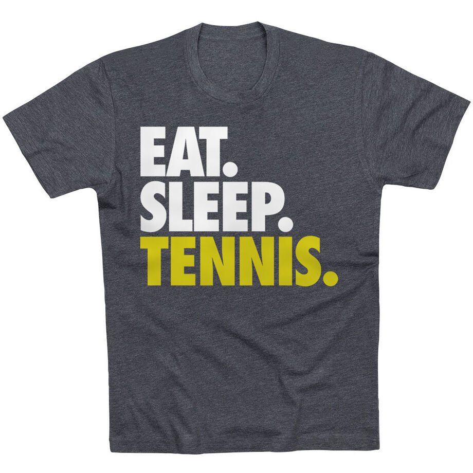 Tennis T-Shirt Short Sleeve Eat. Sleep. Tennis. [Adult Medium/Charcoal] - SS
