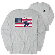 Hockey Tshirt Long Sleeve - Patriotic Hockey (Back Design)