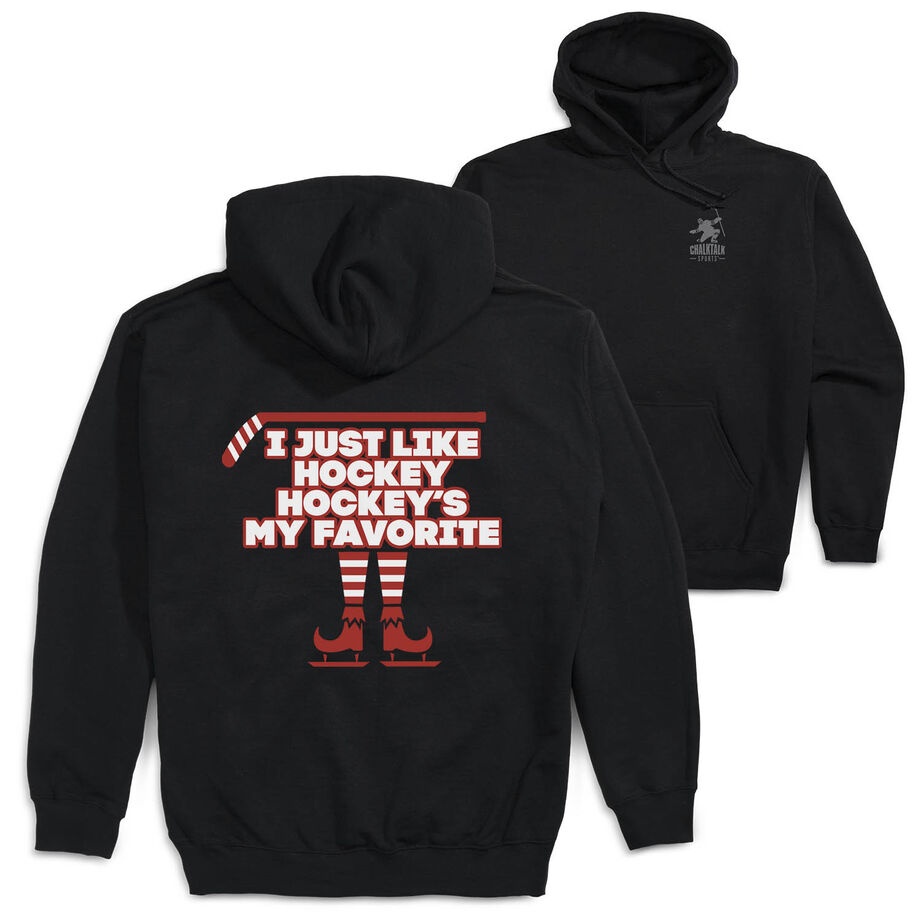 Hockey Hooded Sweatshirt - Hockey's My Favorite (Back Design)