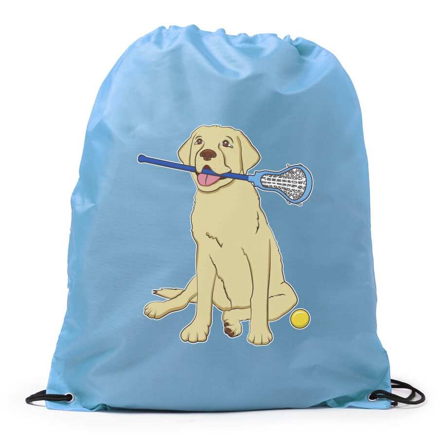 Girls Lacrosse Drawstring Backpack - Chase The Lax Dog 
