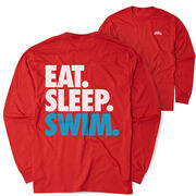 Swimming Tshirt Long Sleeve - Eat. Sleep. Swim (Back Design)
