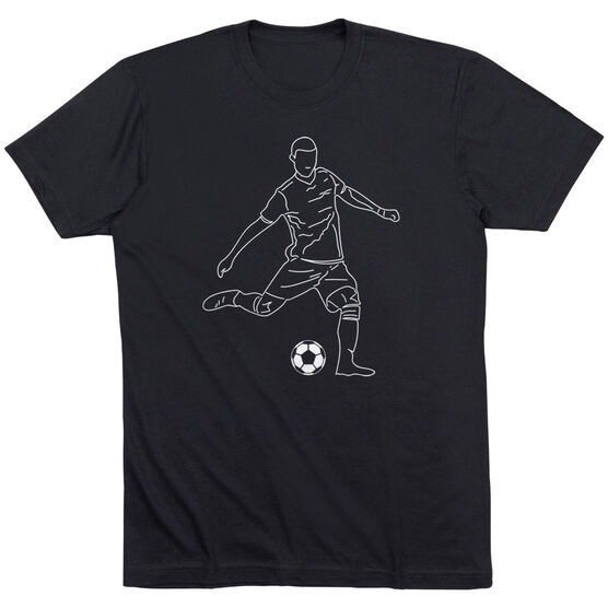 Soccer Short Sleeve T-Shirt - Soccer Guy Player Sketch