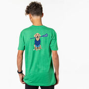 Guys Lacrosse Short Sleeve T-Shirt - Laxer the Lacrosse Dog (Back Design)