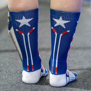 Hockey Woven Mid-Calf Socks - Patriotic