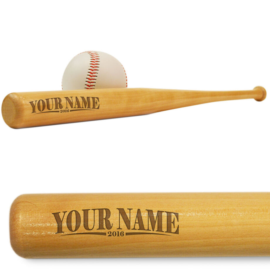Baseball Mini Engraved Bat Your Name with Year - Personalization Image