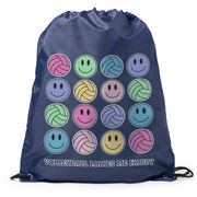 Volleyball Drawstring Backpack - Volleyball Makes Me Happy