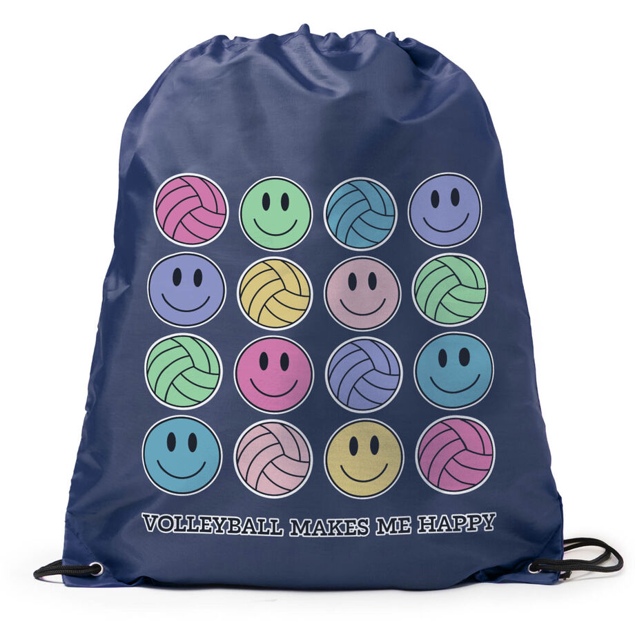 Volleyball Drawstring Backpack - Volleyball Makes Me Happy
