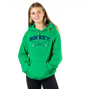 Hockey Hooded Sweatshirt - Hockey Crossed Sticks Logo