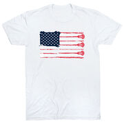 Guys Lacrosse Short Sleeve T-Shirt - American Flag