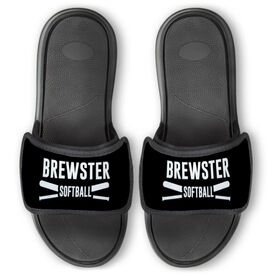 Softball Repwell&reg; Slide Sandals - Personalized Team Name with Bats