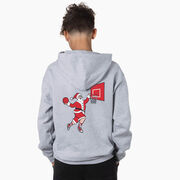 Basketball Hooded Sweatshirt - Slam Dunk Santa (Back Design)