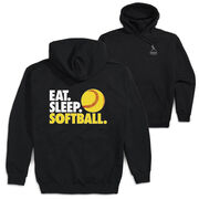 Softball Hooded Sweatshirt - Eat. Sleep. Softball (Back Design)