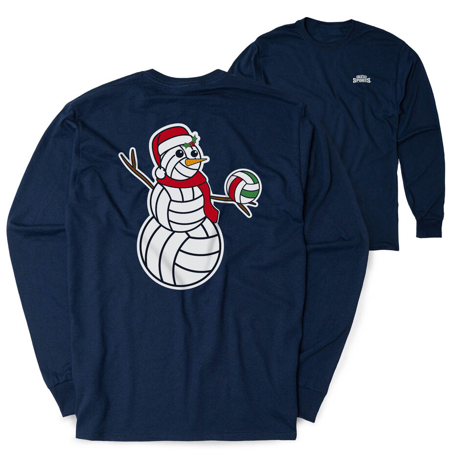 Volleyball Tshirt Long Sleeve - Serving Holiday Cheer (Back Design) 