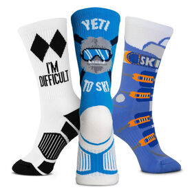 Skiing Woven Mid-Calf Sock Set - Mountains are Calling