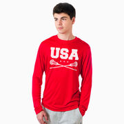 Guys Lacrosse Long Sleeve Performance Tee - USA Lacrosse