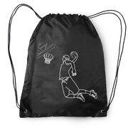 Basketball Drawstring Backpack - Basketball Player Sketch