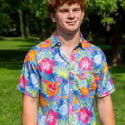 Hockey Performance Short Sleeve Button Down Shirt - Aloha