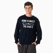 Hockey Crewneck Sweatshirt - Home Is Where The Rink Is