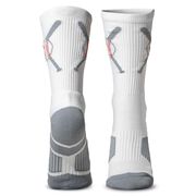 Baseball Woven Mid-Calf Socks - Crossed Bats - White