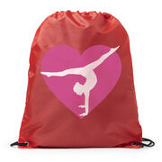 Gymnastics Drawstring Backpack - Gymnast Heart