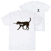 Guys Lacrosse Short Sleeve T-Shirt - Max The Lax Dog (Back Design)