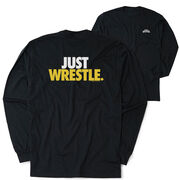 Wrestling Tshirt Long Sleeve - Just Wrestle (Back Design)