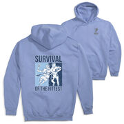 Guys Lacrosse Hooded Sweatshirt - Survival of the Fittest (Back Design)