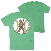 Baseball Short Sleeve T-Shirt - Baseball Bigfoot (Back Design)