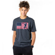 Guys Lacrosse Short Sleeve T-Shirt - Patriotic Lacrosse