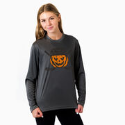 Hockey Long Sleeve Performance Tee - Helmet Pumpkin