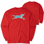 Softball Tshirt Long Sleeve - Mitts The Softball Dog (Back Design)