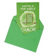 Guys Lacrosse Greeting Card - Top Shelf Lacrosse Coach