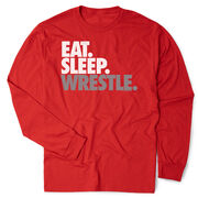 Wrestling Tshirt Long Sleeve - Eat. Sleep. Wrestle