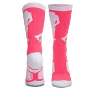 Field Hockey Woven Mid-Calf Socks - Player (Pink/White)