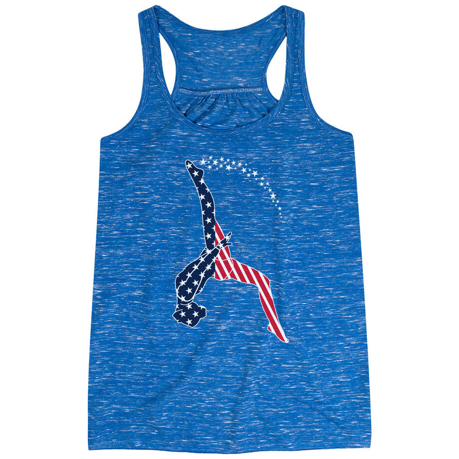 Gymnastics Flowy Racerback Tank Top - Stars and Stripes Gymnast