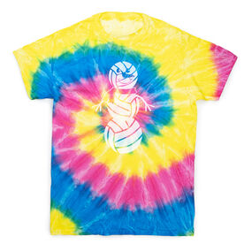 Volleyball Short Sleeve T-Shirt - Volleyball Snowman Tie Dye