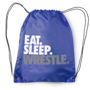 Wrestling Drawstring Backpack Eat Sleep Wrestle (Stack)